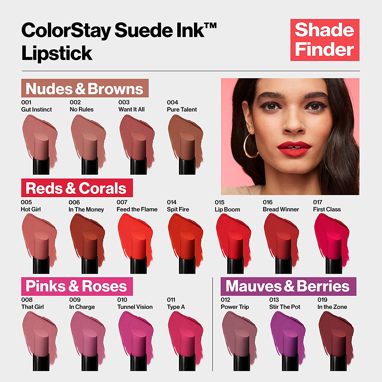 REVLON Lipstick, ColorStay Suede Ink, Built-in Primer, Infused with Vitamin E, Waterproof, Smudgeproof, Matte Color, 001 Gut Instinct (Pack of 1) - Image 5